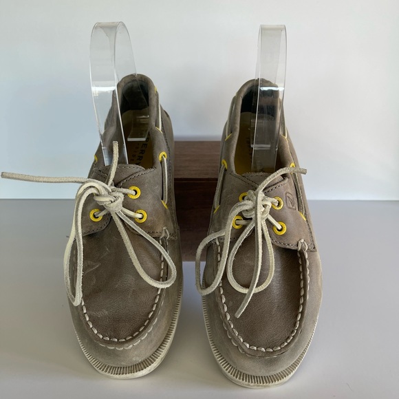Kids boys Sperry Boat Shoe Grey Leather - Picture 2 of 7